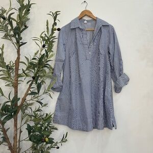 Old Navy Shirt Striped Button Long Sleeve Dress